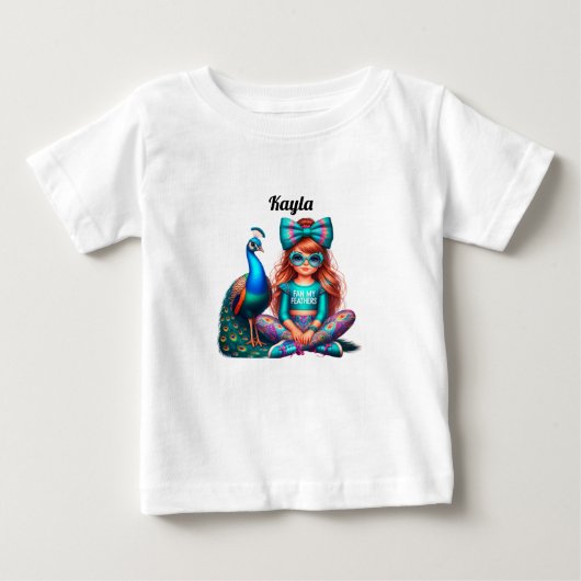 女の子のペコちゃんTシャツ ベビーTシャツ (正面)