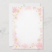 女の子のペンギン冬の雪の結晶の誕生日招待状 招待状 (裏面)