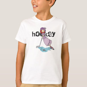 女の子のホッケー選手のTシャツおよびギフト Tシャツ