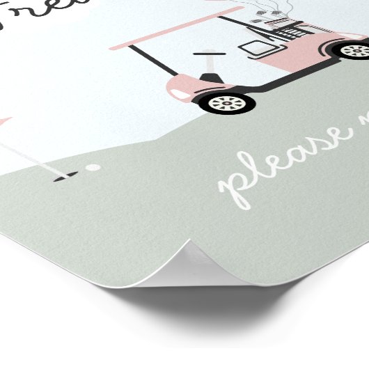 女の子のホールインワンゴルフ第1誕生日サイン ポスター (角)