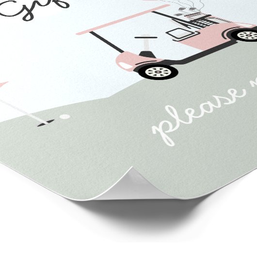 女の子のホールインワンゴルフ第1誕生日サイン ポスター (角)