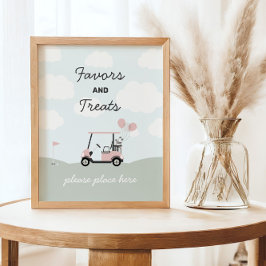 女の子のホールインワンゴルフ第1誕生日サイン ポスター