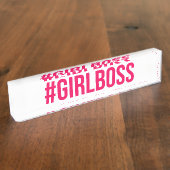 女の子のボスのピンクの机の名札のオフィスの付属品 デスクネームプレート (側面)