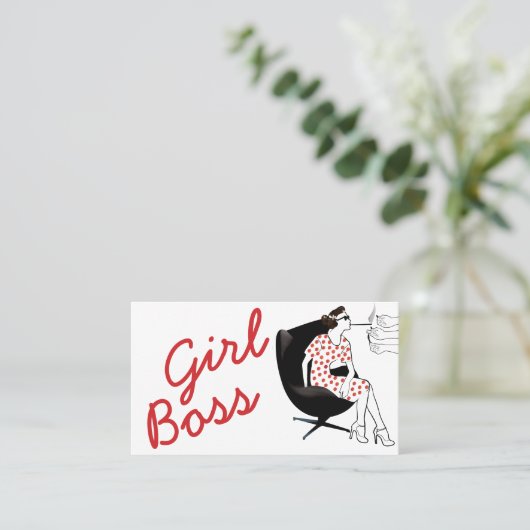 女の子のボスのヴィンテージのスタイルの女性の名刺 名刺 (スタンド正面)