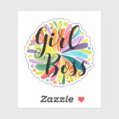 女の子のボスカラフルラウンドウォーター色の花 シール (シート)