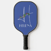 女の子のボヘミアンワイルドな水彩のイニシャルH ピックルボールラケット (正面)