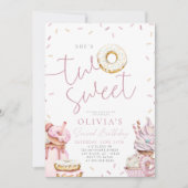 女の子のボーホー スウィート セカンド バースデー 招待状 (正面)