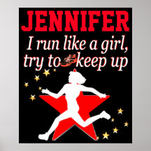 女の子のポスターのように赤と走黒パーソナライズされたの