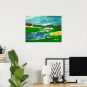 女の子のポスター消えた魚釣り ポスター (ホームオフィス)