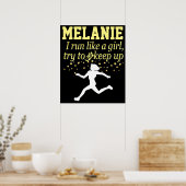 女の子のポス走タのように黒と金ゴールドパーソナライズされた ポスター (キッチン)