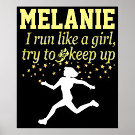 女の子のポス走タのように黒と金ゴールドパーソナライズされた ポスター
