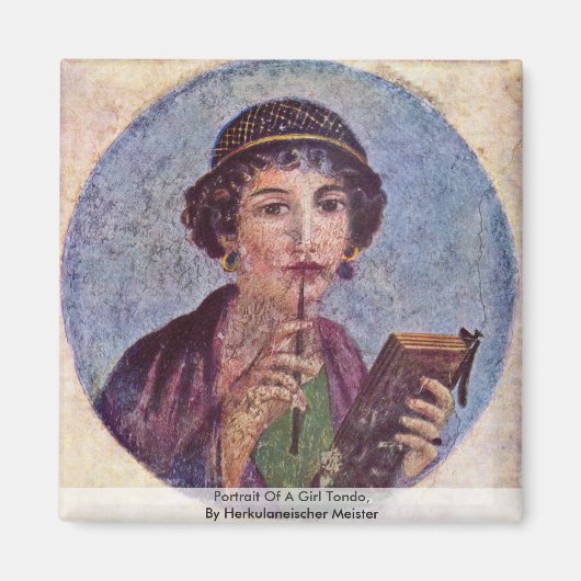 女の子のポートレート マグネット (正面)