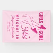 女の子のマイルドハンドドローバチェロレッテ歓迎 横断幕 (横)