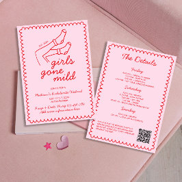 女の子のマイルドハンドドローバチェロレッテ週末 招待状