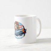 女の子のマグをピン留めする コーヒーマグカップ (正面右)