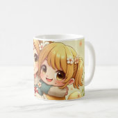 女の子のマグを切る コーヒーマグカップ (正面右)