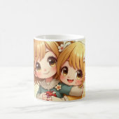 女の子のマグを切る コーヒーマグカップ (中央)