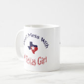 女の子のマグカップをテキサス州と一緒に台無ししてはいけない コーヒーマグカップ (正面左)