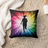 女の子のマラソン選手 クッション (ブランケット)