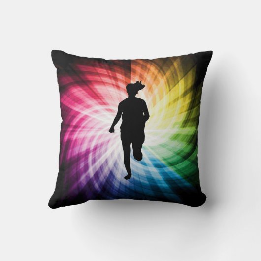 女の子のマラソン選手 クッション (裏面)