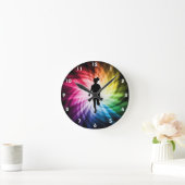 女の子のマラソン選手 ラウンド壁時計 (ホーム)