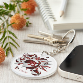 女の子のマルーンバスケットのボール星 キーホルダー