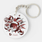 女の子のマルーンバスケットのボール星 キーホルダー (裏面)