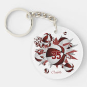 女の子のマルーンバスケットのボール星 キーホルダー (正面)