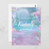 女の子のマーメイド　アンダーザシー誕生日パーティー, 女の子のパーティー ポストカード (正面/裏面)