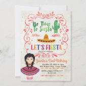 女の子のメキシコフェスタの第1誕生日の招待状 招待状 (正面)