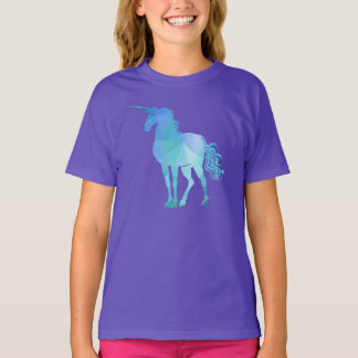 女の子のモダンなユニコーンの上 Tシャツ