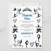 女の子のモダンな黒の体操10歳の誕生日 サンキューカード (正面)