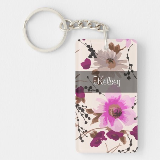 女の子のモノグラムのキーホルダー キーホルダー (正面)