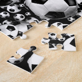 女の子のモノグラムのサッカーボール ジグソーパズル (側面)