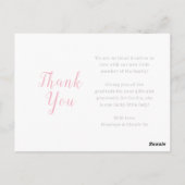 女の子のモノグラム出産の発表カード ポストカード (裏面)