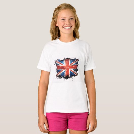 女の子のユニオンジャックTシャツ Tシャツ (正面フル)