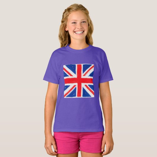 女の子のユニオンジャックTシャツ Tシャツ (正面フル)