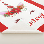 『女の子のユニコモノグラムのーン・クリスマスシェルパ毛布』 シェルパブランケット (3/4)