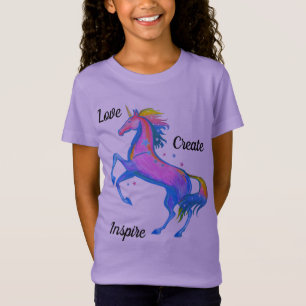 女の子のユニコーンのTシャツ Tシャツ