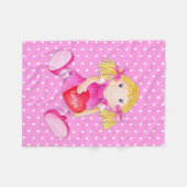 女の子のラグドールドリーナフラワー水玉模様毛布 フリースブランケット (正面(横))