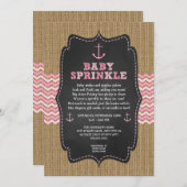 女の子のラスティックな海の赤ちゃんシャワーのお祝い 招待状 (正面/裏面)