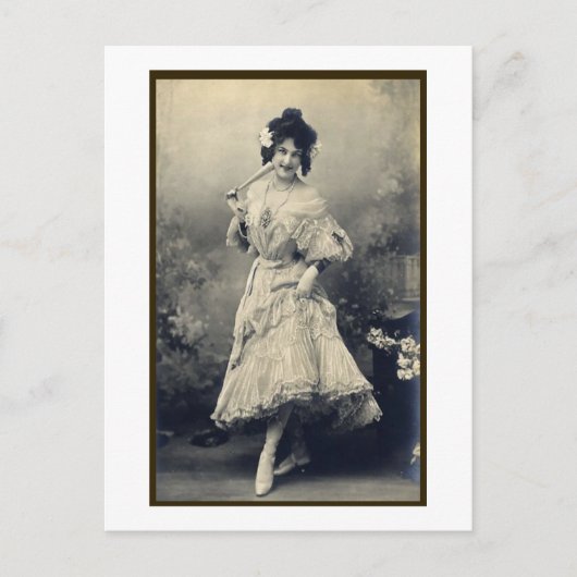 女の子のリスクを表示フランスの ポストカード (正面)