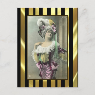 女の子のリスクダンサーをフランスの表示 ポストカード