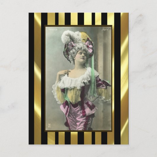 女の子のリスクダンサーをフランスの表示 ポストカード (正面)