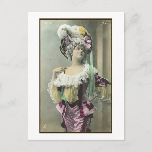 女の子のリスクダンサーをフランスの表示 ポストカード (正面)