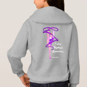 女の子のリズミカルな体操のリボンのフリースのジッパーのフード付きスウェットシャツ (裏面)