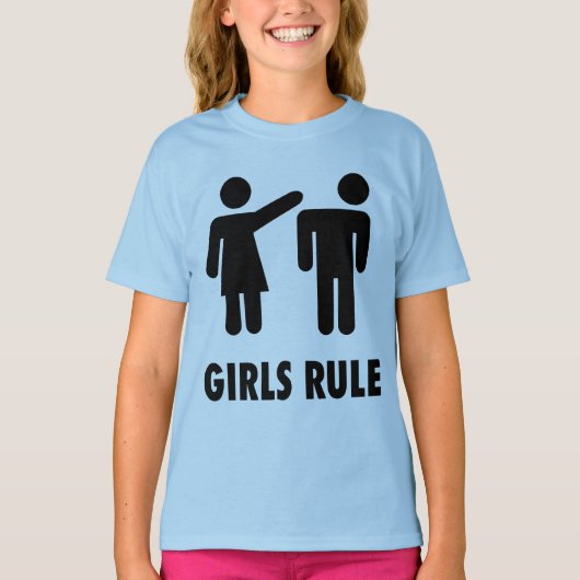 女の子のルールおもしろい女の子Tシャツ Tシャツ (正面)