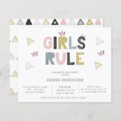 女の子のルール抽象芸術水の色バジェット赤ちゃんシャワー (正面/裏面)