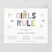 女の子のルール抽象芸術水の色バジェット赤ちゃんシャワー (正面)