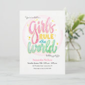 女の子のルール誕生日パーティーへの招待 招待状 (スタンド正面)